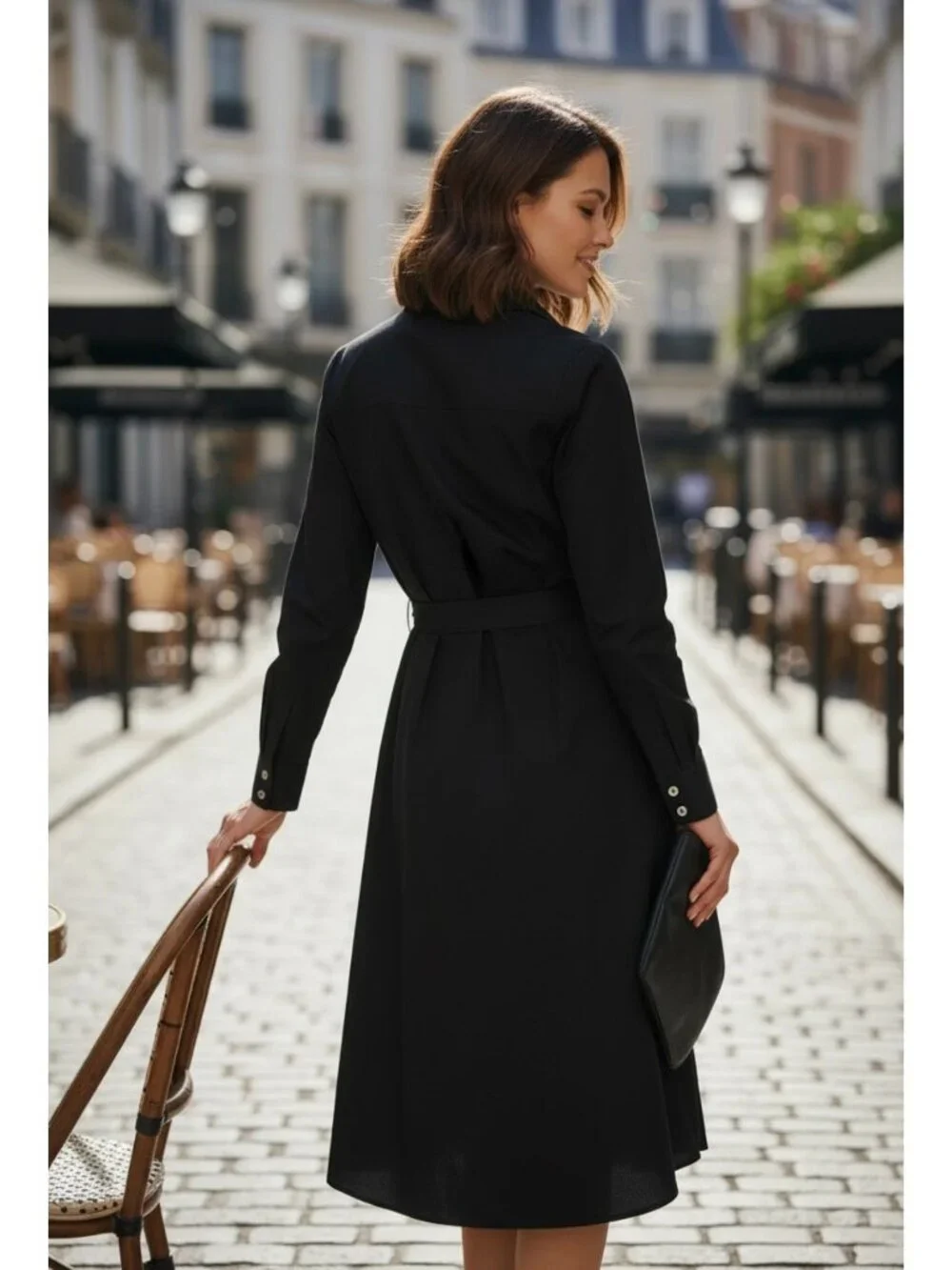 NWT J.Crew Black Long Sleeve Poplin Shirt Dress - Size: Petite 00